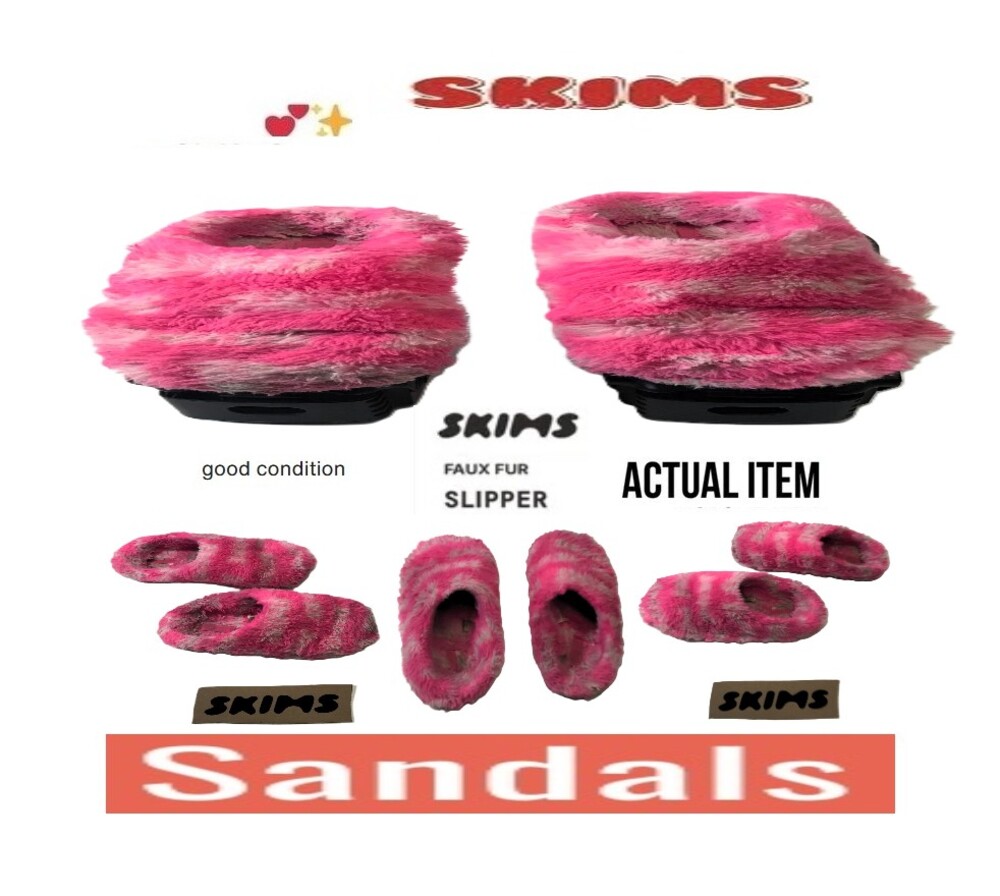 🛑 SKIMS Designer ➕🆒 SANDALS Faux Fur SLIPPES Luxury SHOES Furry 💸BUY NOW‼️